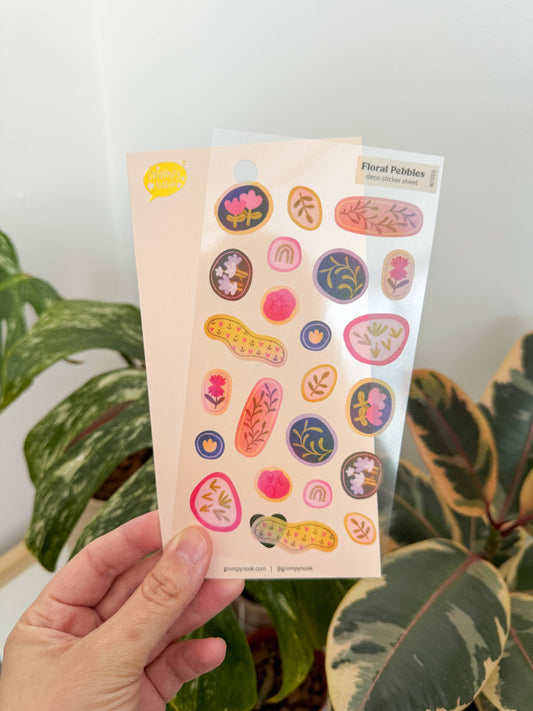 Floral Pebbles - Deco Stickersheet - Grumpy Nook