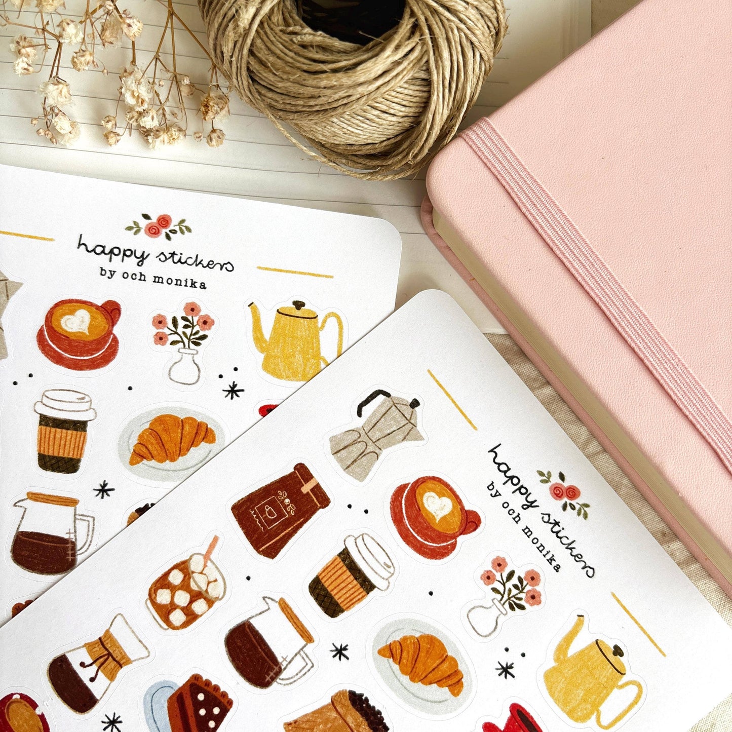 Koffietijd - Stickervel | Café Boutique Papierwaren