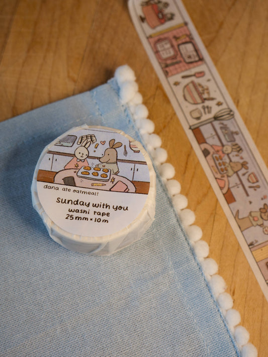 Dana ate oatmeal - Sunday with you - washi tape