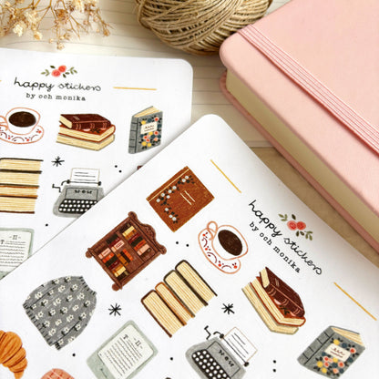 Boekenhoek - Stickervel | Gezellig cadeau voor boekenliefhebber