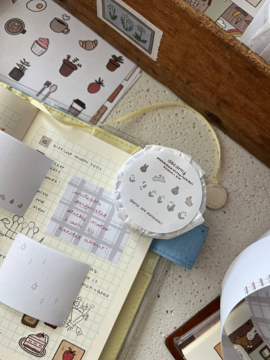 Dana ate oatmeal - dreamy - perforated notes roll