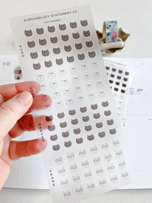 Kuboandlucy Stationery Co | Stickervel met Kattengezichten