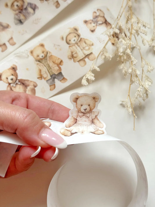 PRE-ORDER - Kolour Cafe - Kiss cut Teddy bear washi tape